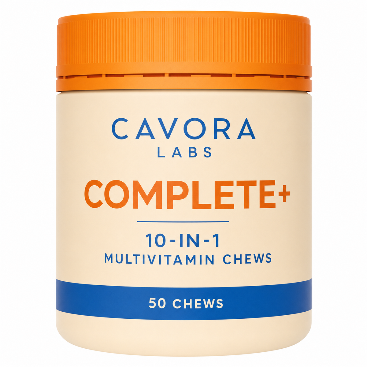 Cavora Complete+ multivitamin chews on white