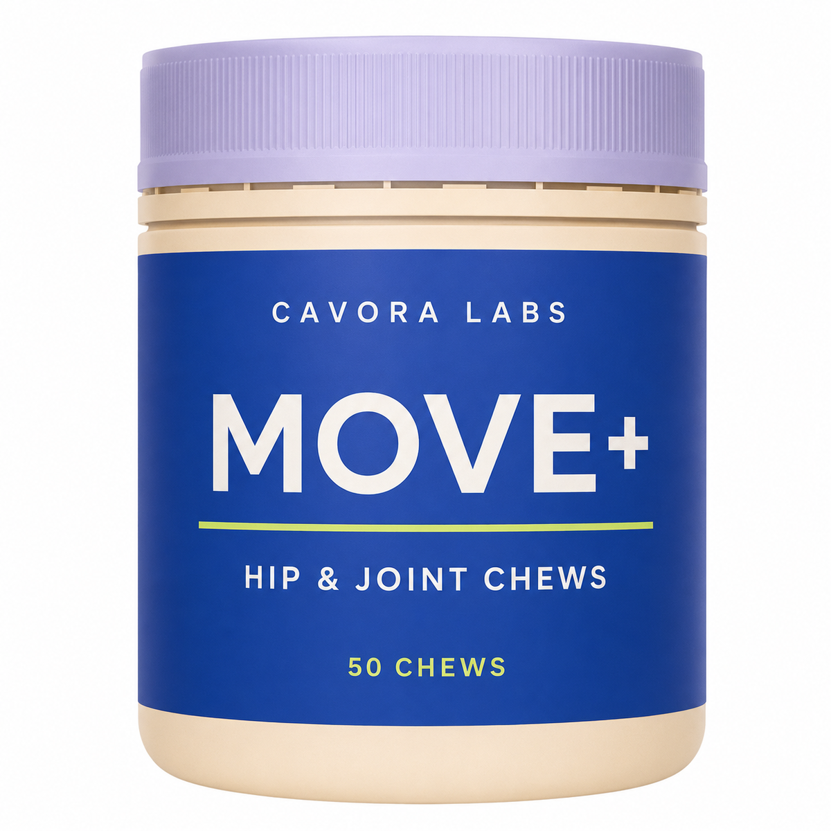 Cavora Move+ hip and joint chews on white